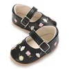Baby Girls Mary Jane Flats PU Leather Infant Dress Shoes Floral Embroidery Princess Shoes 5