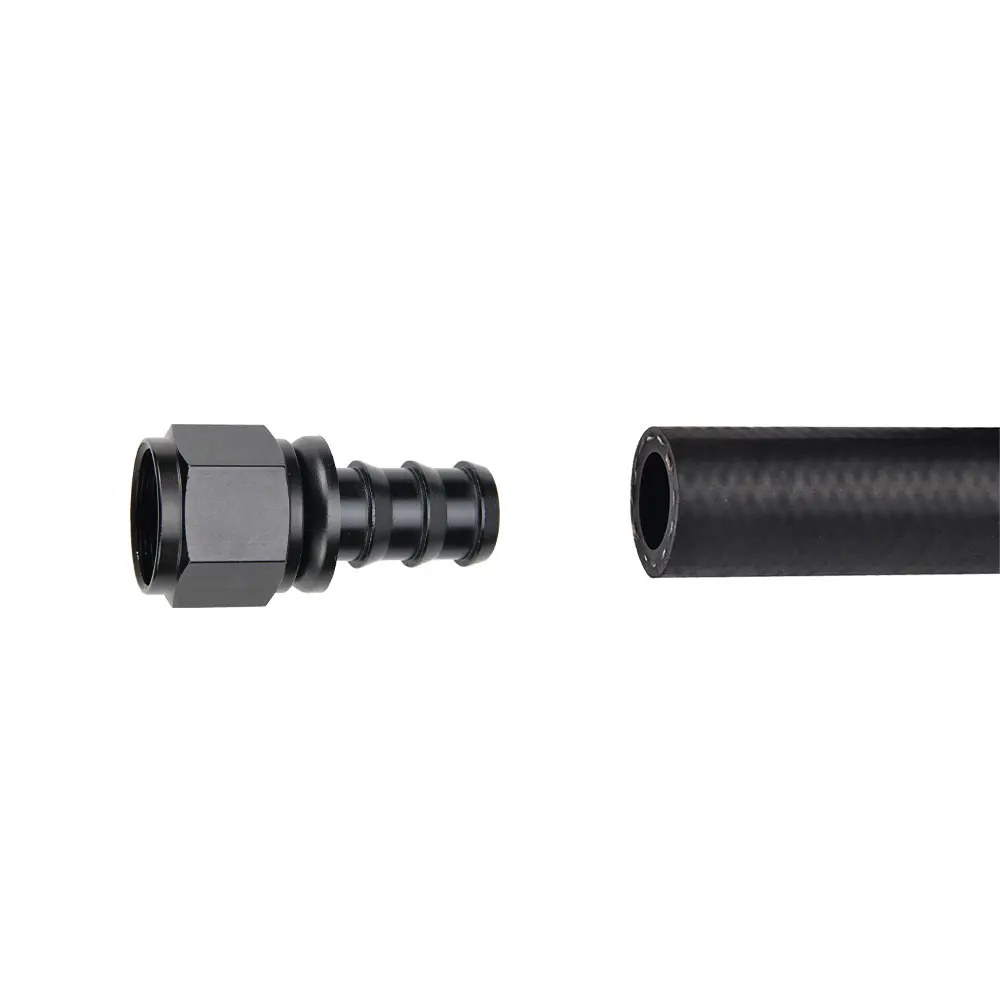 Hose Fitting Adapter Push-on Barb Hose Fitting End AN4 AN6 AN8 AN10 AN12 0 45 90 180 Degree For Rubber Fuel Line Oil Fuel Cooler Kit Hose Adapter