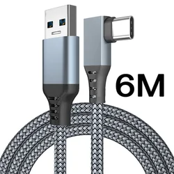 High-Speed USB3.2 Quick Charge Cable for VR Headsets - 3M/5M/6M (A to c gray 6m)