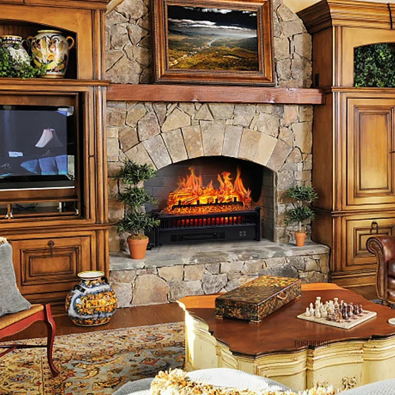 ห้องนั่งเล่นแบบพกพา Apartment เตาผิงไฟฟ้าร้านอาหารในร่มโรงแรมเครื่องทําความร้อนตกแต่งอเมริกันโฮมสเตย์ Villa เตาผิง 1