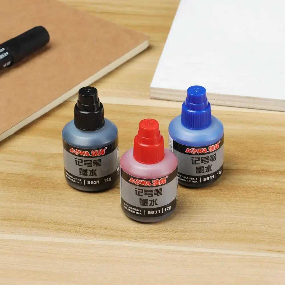 12ml Marker Ink Waterproof Instantly Dry Graffiti Paint Pen Oil Ink Refill Marker Pens Black Red Blue Optional Stationery pen marker permanent marker pen permanent marker paint marker pen markers pen marker pens marker pen art marker pens paint marker pens
