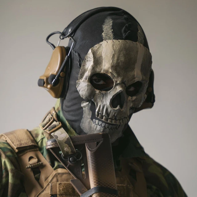 Pigmiss Ghost Mask MW2 War Game Ghostface Skeleton Mask Scary Full Head  Skull Mask Halloween Cosplay Costume for Adult Men Women