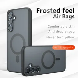 Magnetic Matte Phone Back Cover Case - A14 4G or A14 5G (Black)