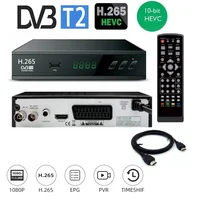DVB T2 HEVC 265 Цифровой ТВ-тюнер DVB-T2 H.265 1080P HD декодер USB Продвижение ТВ-приемник с вилкой европейского стандарта