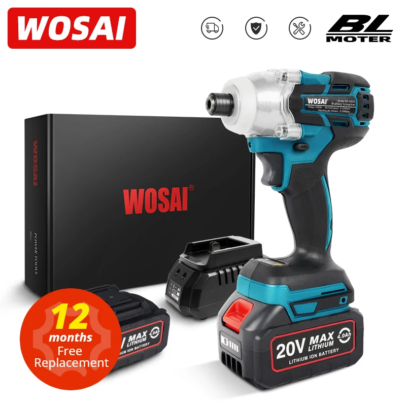 

Шуруповерт WOSAI MT-Series аккумуляторный, 20 в, 155-нм, с бесколлекторным мотором