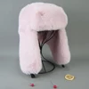 2025 Winter Russian Man Woman White Skin False Rex Rabbit Fur Hats Luxury False Rex Rabbit Fur Cap Unisex False Fur Bomber Hat 5