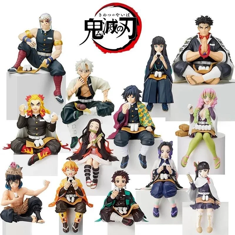 10-15cm Onigiri Demon Slayer 6 Style Rice Nezuko Tanjirou Figure Eating  Sitting Hot Sell Figurines