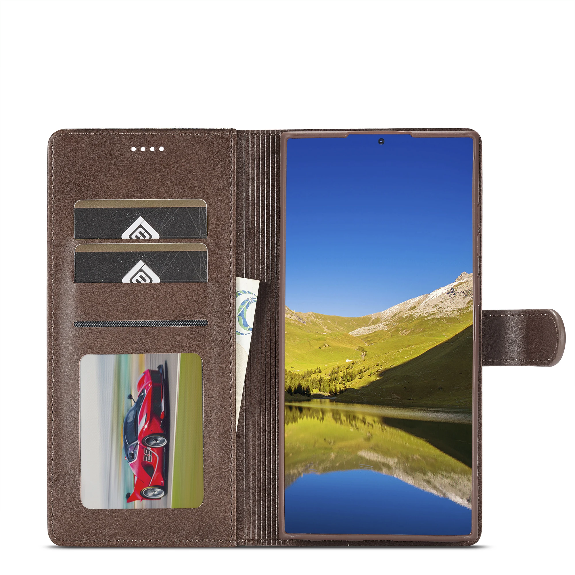 Étui en cuir d'affaires pour Samsung Galaxy S24 S25 Ultra S23 FE S22 S21 S20 S10 S9 Plus Note 20 10 + portefeuille à rabat avec porte-carte – Image 4