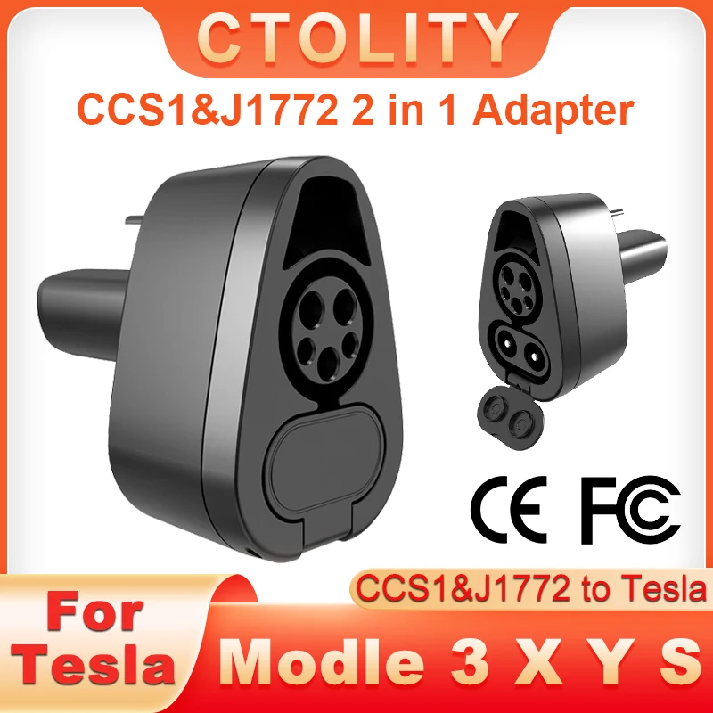 

Адаптер зарядного устройства для электромобилей CCS1 J1772 в Tesla Model X Y 3 S 250 кВт, автомобильный преобразователь, зарядный преобразователь, разъем Tesla 2 в 1