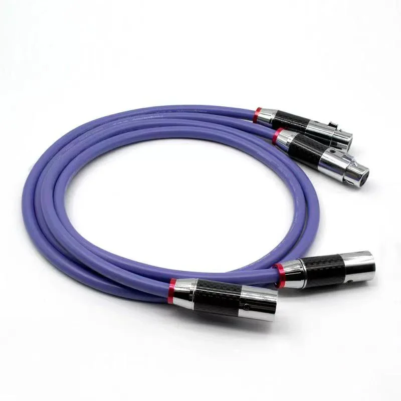 8AG Silver Plated OCC 16-Strand XLR Audio Cable - Carbon Fiber 3-Pin Balanced Cable 0.5m (1.65ft)