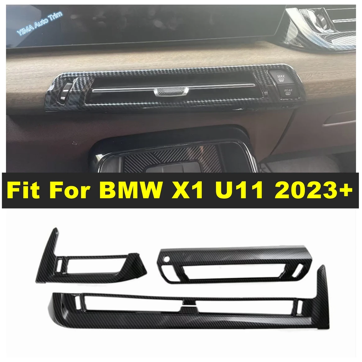 

Central Control Air Conditioning AC Outlet Panel Cover Trims Fit For BMW X1 U11 2023 2024 Carbon Fiber Car Interior Accessories
