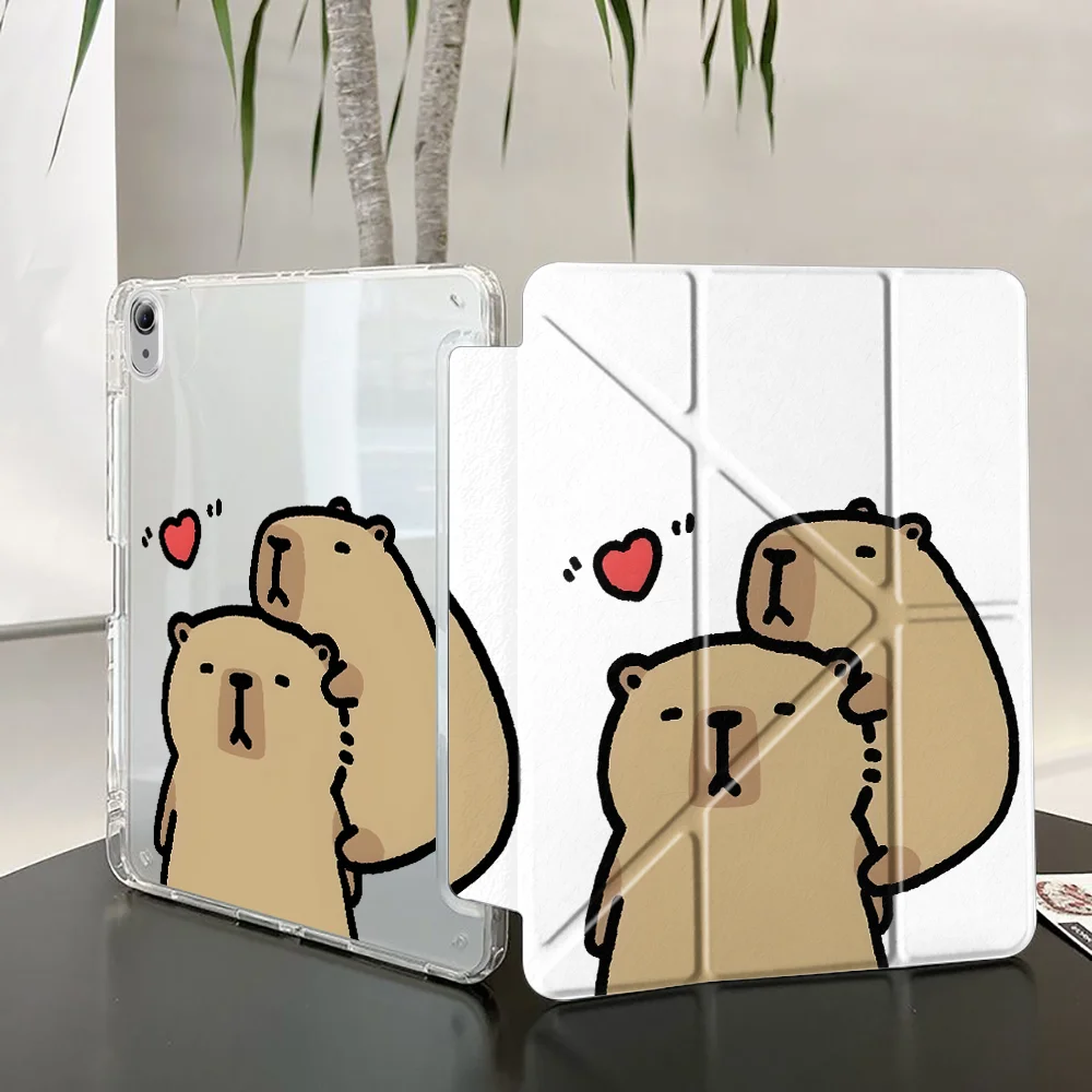 Cartoon C-Capybara Tablet Case with Pen Slot Cover