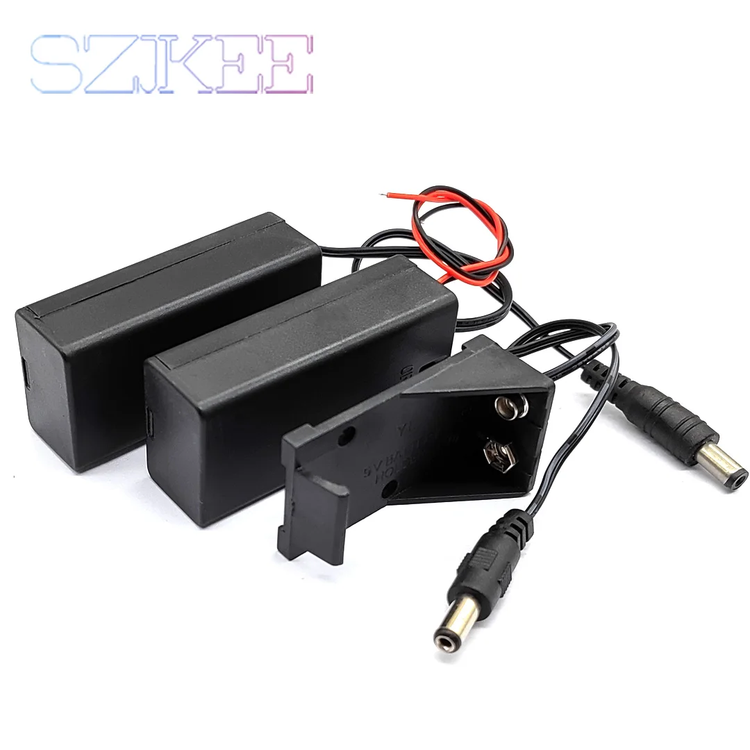 Battery Holder 9V Battery Holder 9V Battery Box With Cover And ON/OFF Switch With Cable And DC Head DIY Case