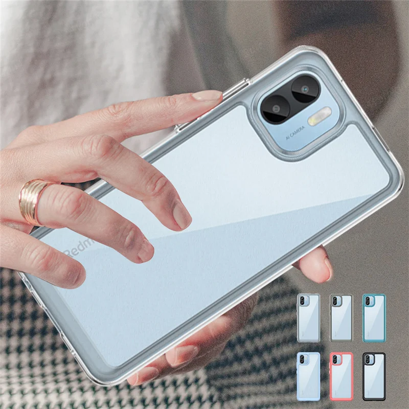 Per Redmi A2 Custodia Cover Xiaomi Redmi A2 Capas Nuovo Paraurti Antiurto Hard Clear Colore Trasparente Per Fundas Redmi A2 A1 Cover