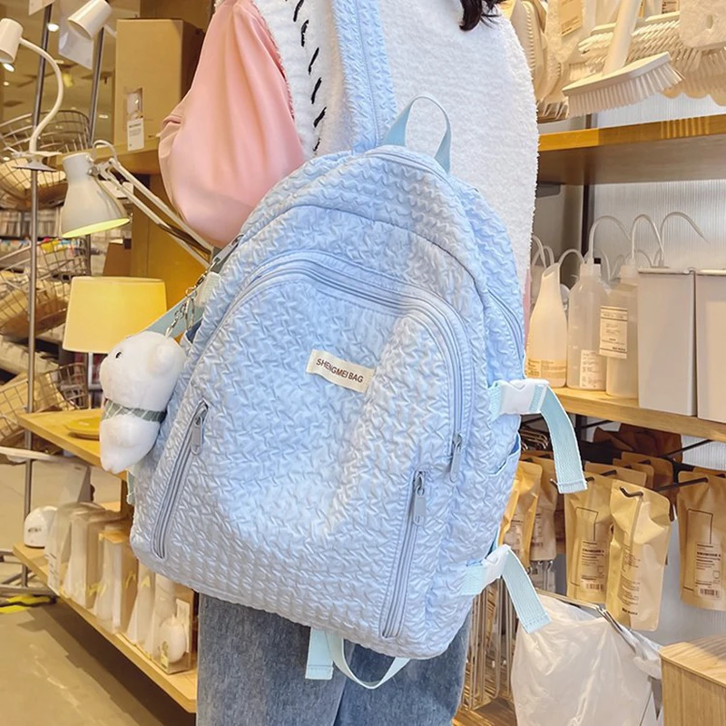 

Модные рюкзаки из пузырчатой сетки, японский рюкзак для милой девушки для студентов колледжа и средней школы, сумки для женщин, дорожные рюкзаки