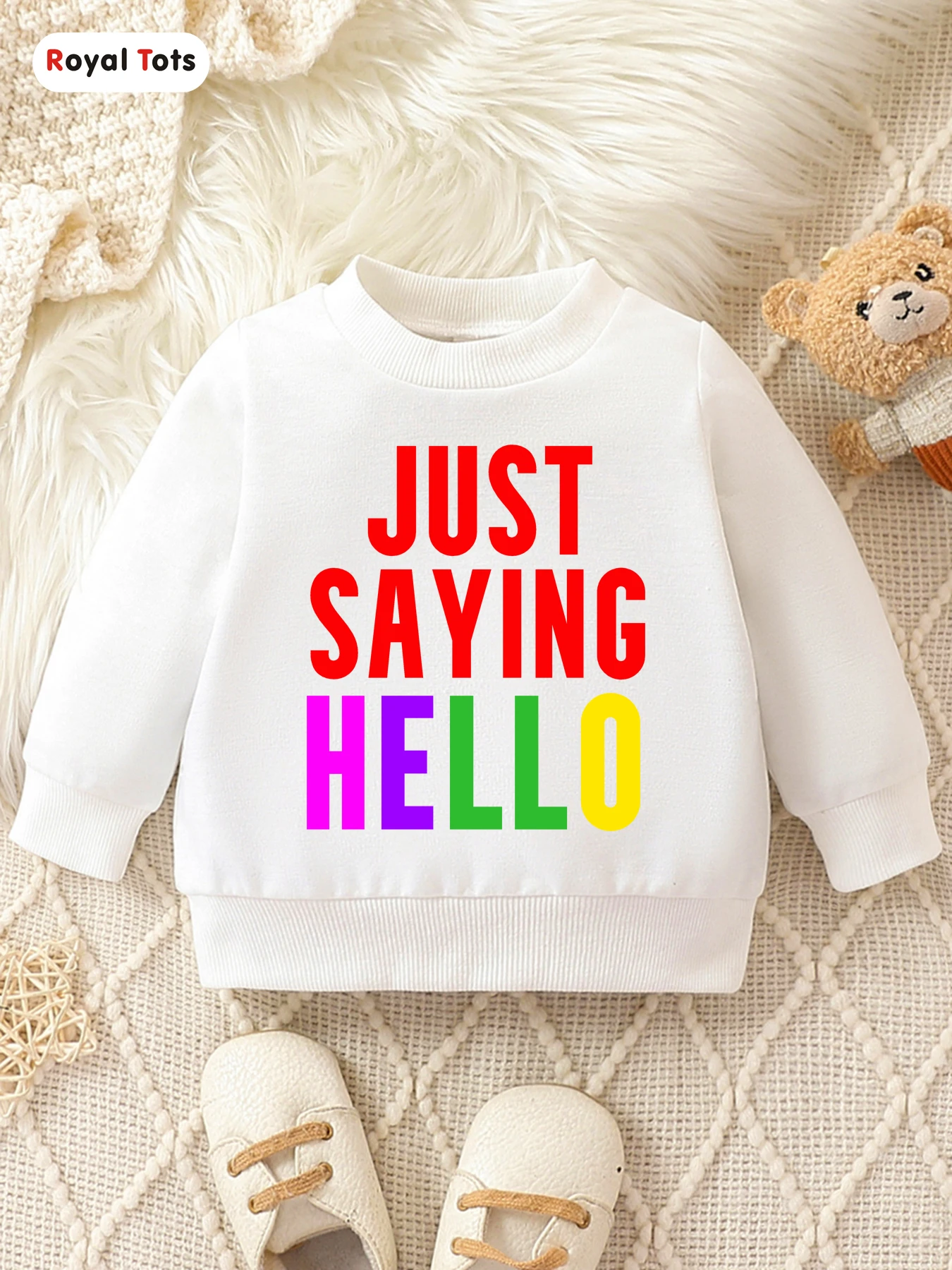 Autumn And Winter Baby Girl Round Neck Long Sleeved Casual Cute Cartoon Hoodie Suitable For Ages 1-2
