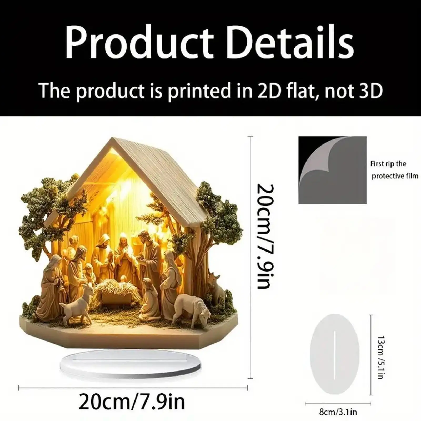 Christmas Nativity Scene Figurine Holiday Statue Desk Acrylic Table Ornament nativity scenes for christmas table Centerpiece christian statue home decor items