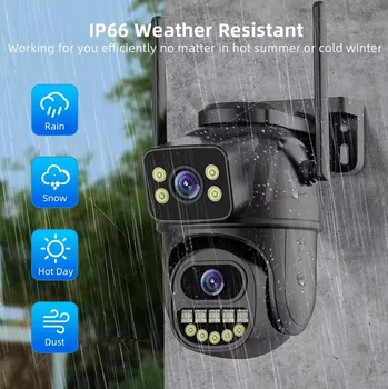 4K 8MP WiFi Surveillance Camera,AI Human Detect, Dual Lens, 4X Digital Zoom,  Outdoor Security PTZ IP Cameras 1