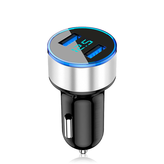 LED Display Voltmeter Car Charger for Cigarette Lighter in The Car Mobile Phone Charger Smart Dual USB Fast Charging Adapter