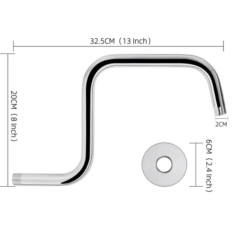Wall Mounted Shower Arms Shower Head Extension 13'' Stainless Steel Bathroom Hardware Head Bar shower head extension arm
