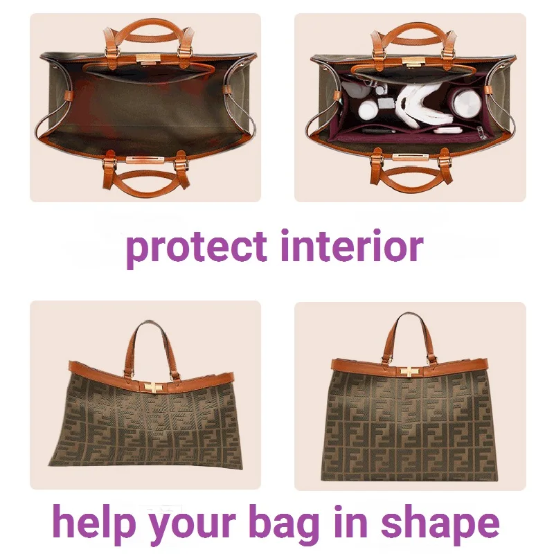 【Only Sale Inner Bag】Bag Organizer Insert For Fendi PEEKABOO X-TOTE Organiser Divider Shaper Protector Compartment