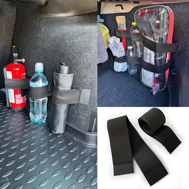 Organizer per Bagagliaio Auto con Nastri Magici Neri, Accessori Auto, Cinghie di Fissaggio, Borsa Portaoggetti, Nastri per Organizzazione Interna Auto - immagine 3