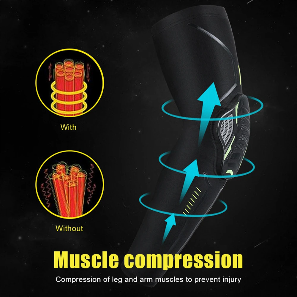 BraceTop 1Pair Sports Anti-collision Elbow Pads Compression Arm Sleeves Protector Basketball Football Cycling Knee Support Guard
