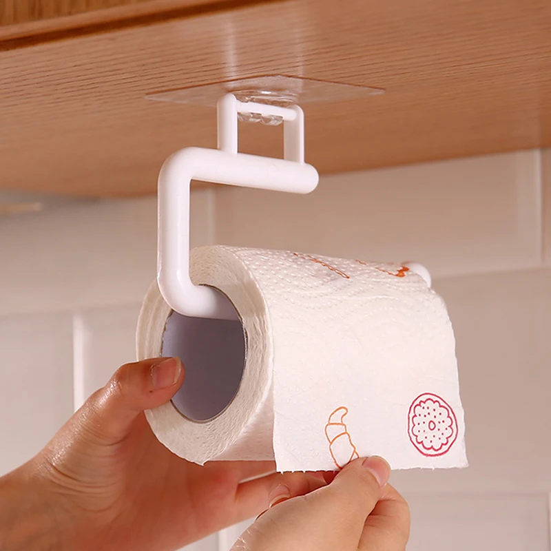 Paper Towel Holder Toilet Paper Holder Toilet Paper Rack Toilet Roll Holder Metal Under Cabinet Paper Roll Rack Towel Holder Tissue Hanger Kitchen Home