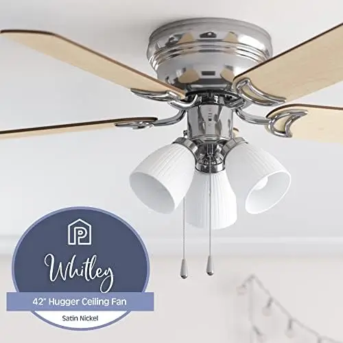 Whitley Hugger Ceiling Fan, 42, Bright Brass Ventilador portatil recargable Desk fan Mini fan Rechargeable fan Fan Usb fan Strol