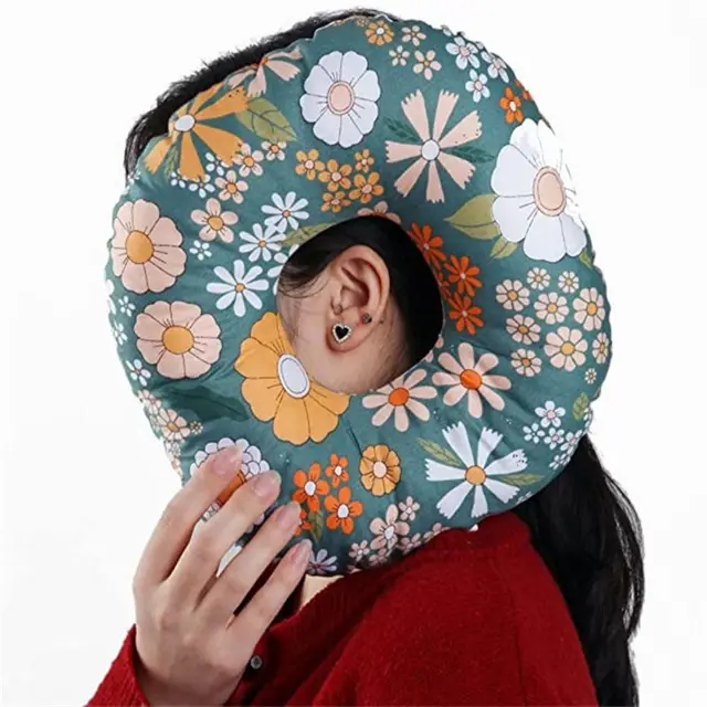 Cuscino Con Foro Per Orecchio CNH – Per Dormire Sul Fianco Con Piercing, Dolore O Infiammazione, Federa In Cotone E Imbottitura Regolabile