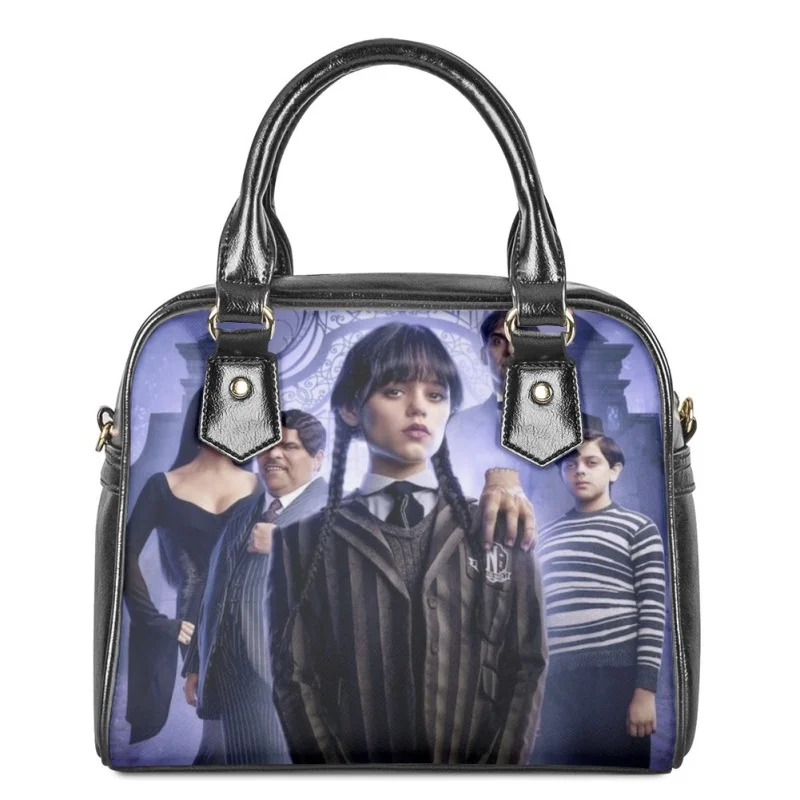 

Twoheartsgirl Fashion Wednesday Addams Pattern Female's Top-handle Bags All-match Messenger Shoulder Sac Casual Lady Storage Bag