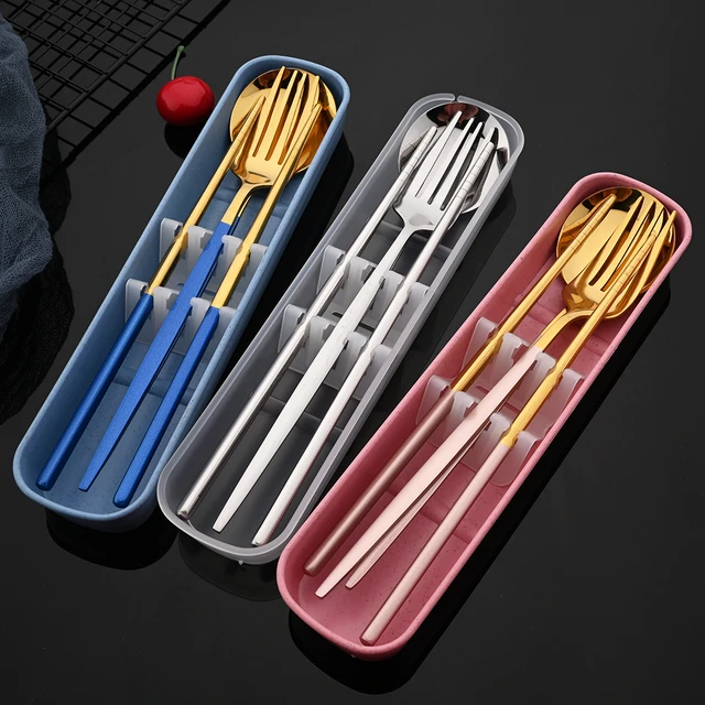 Stainless Steel Chopsticks Sets Tableware - Portable Travel Cutlery Set  Stainless - Aliexpress