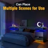 Nightstand Set 2,Nightstand with Charging Station,Induction Light and LED Light,Bedside Table with Drawers,Modern End Side Table 5