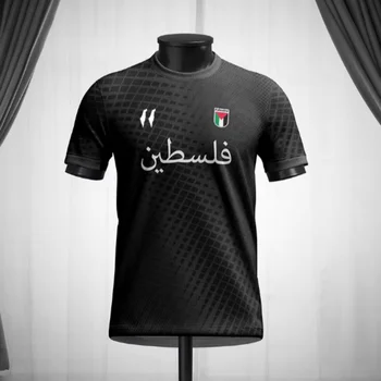 Magliette da Calcio con Bandiera Palestinese alla Moda, Tendenza Estiva, Maniche Corte, Emblema Nazionale Stampato in 3D, T-shirt Sportive Traspiranti e Comode