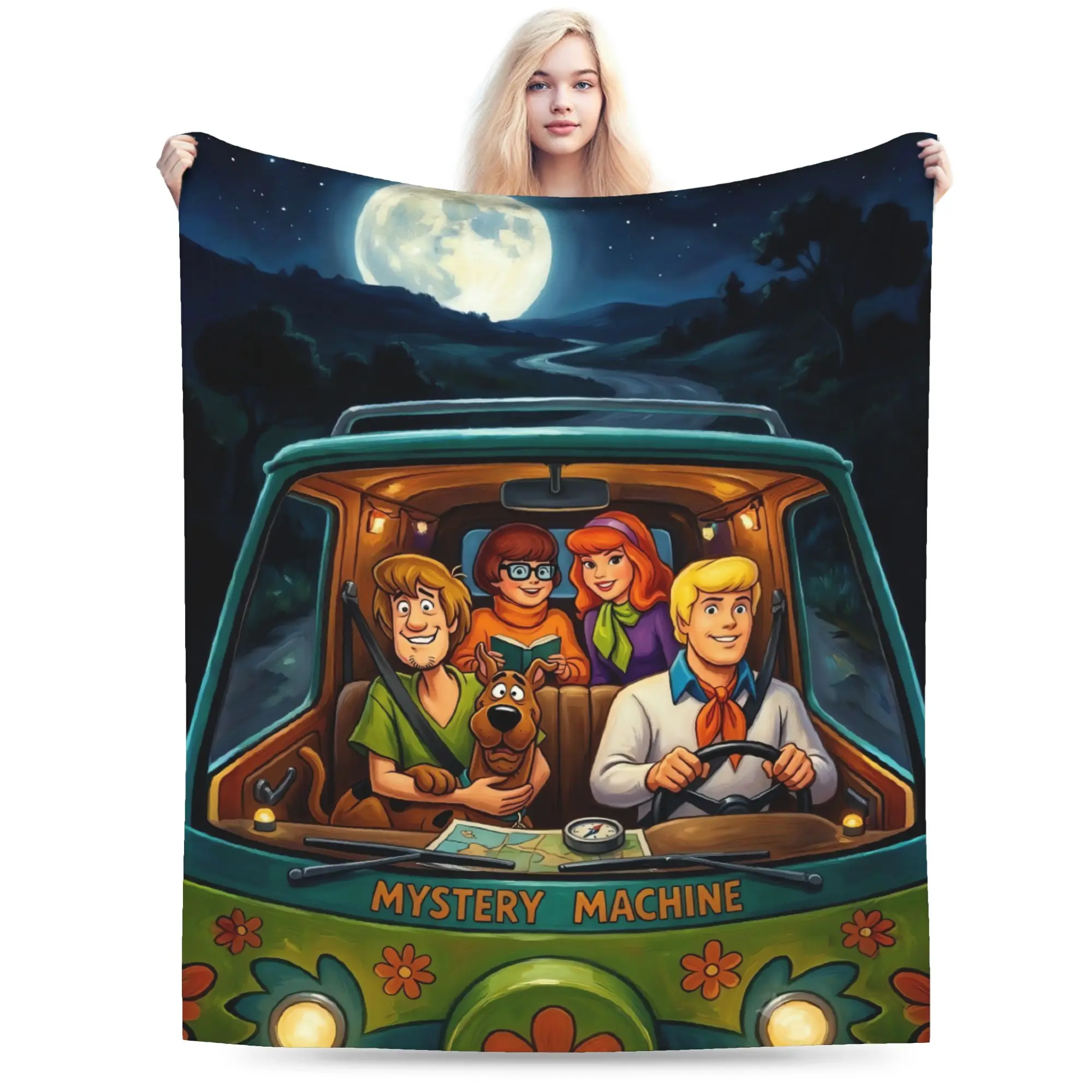 Cartoon Halloween Plush Blanket for Kids - Soft and Cozy Flannel Throw for Outdoor Use, Super Warm Custom Quality Bedspread