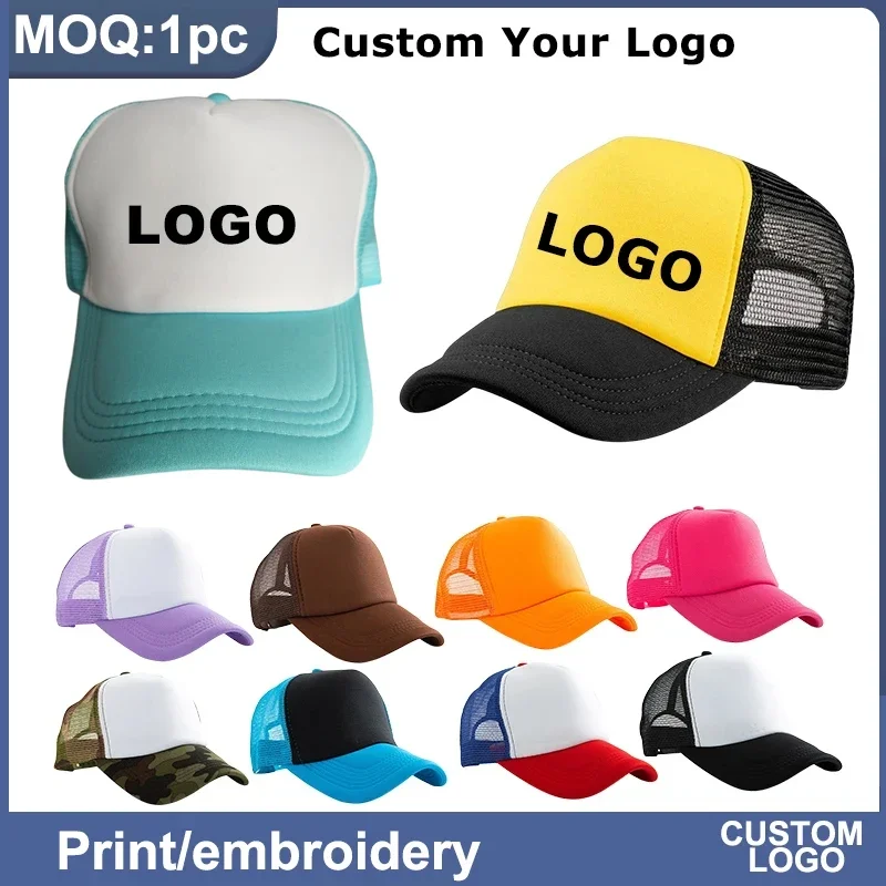 Baseball Caps Mesh Hats Men Women Foam Trucker Sports Team Sun Hat Snapback