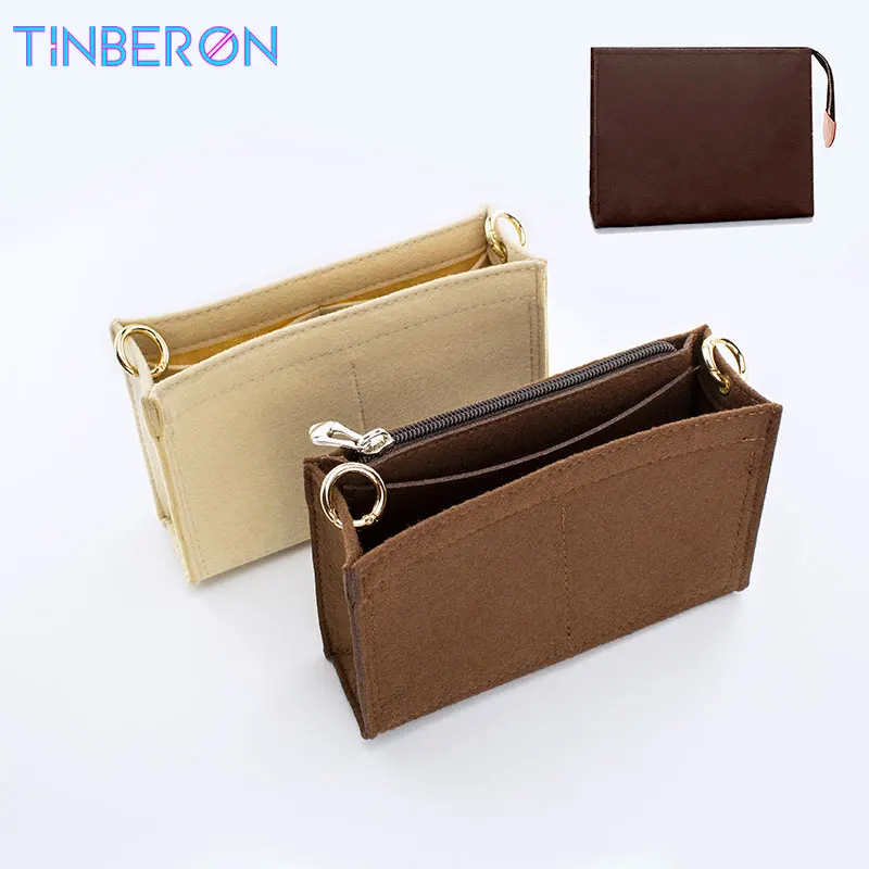 TINBERON Fit For Toiletry Pouch 19 26 Bag Liner Organizer Cosmetic Bag Makeup Handbag Purse Travel Insert Organize Felt Wash Bag new backpack felt lined soft pouch organizer felt insert pocket inner pocket handbag wallet liner for longchamp pliage backpack