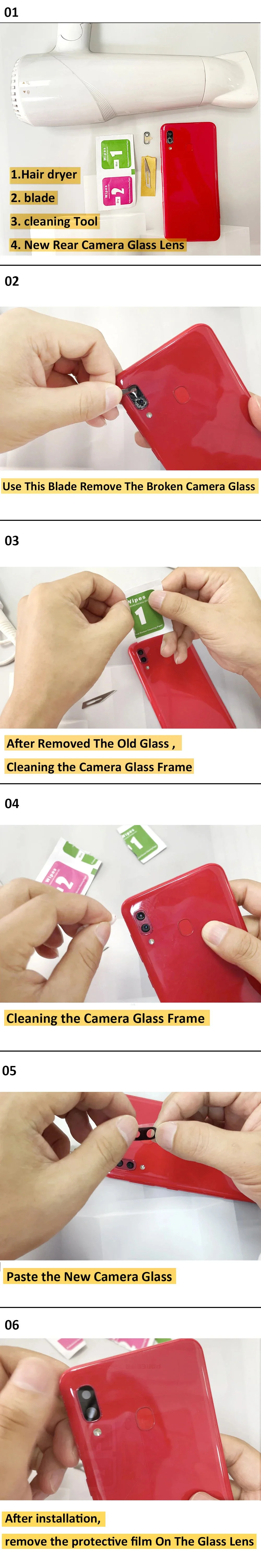 NEU Für Moto G04 G13 G14 G31 G41 G51 G71 G22 G32 G52 G72 G15 Rückkamera-Glaslinse mit Klebestreifen Ersatz Reparatur – Detail 1