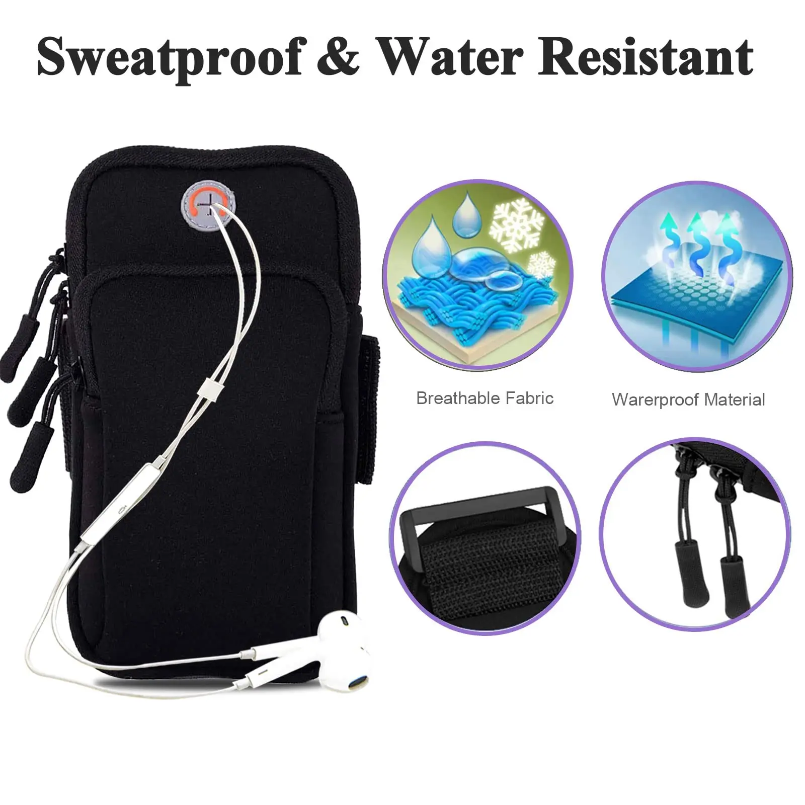 Universal Sport Armband Phone Holder for Running - Mobile Bag for Devices Under 6.8