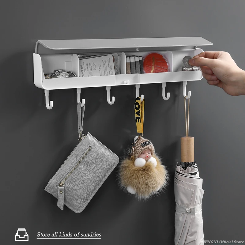 Wall-mounted Behind the Door Coat Hook Hanger behind the Door Cabinet Wardrobe Dormitory Hook Storage Rack Keychain