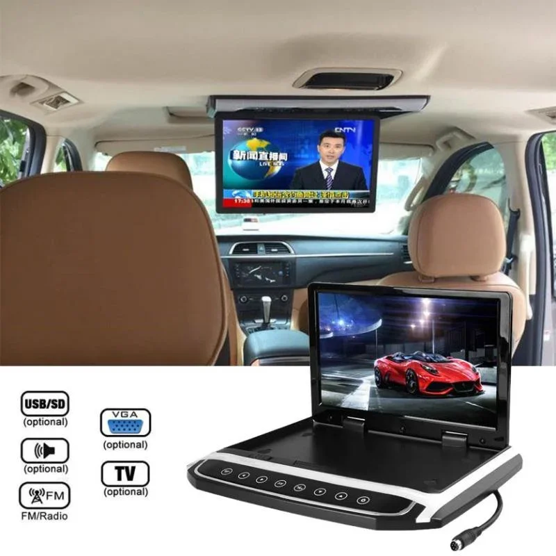 

10.2 inch Car Flip Down Monitor TFT LCD Monitor Wide Screens TV DC 12V Car Roof Mounted Car HD screen TF card slot Body Kit