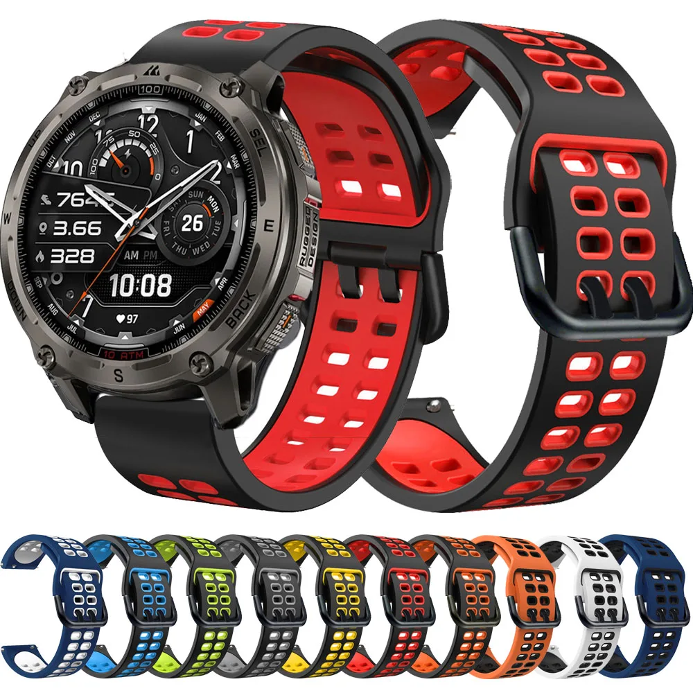 Versatile 22mm Silicone Watch Strap in Bold Colors