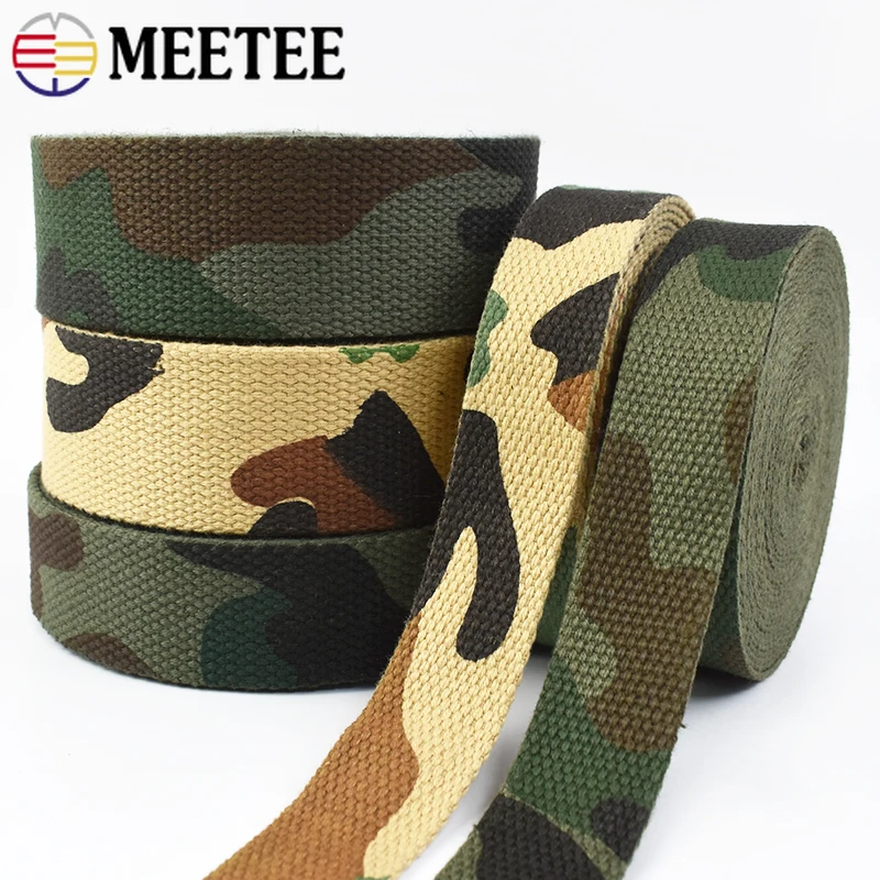 5Yards 25/30/38mm Camouflage Polyester Webbing Bag Strap Garment Ribbon Dog Collar Bias Binding Tapes DIY Sewing Accessories