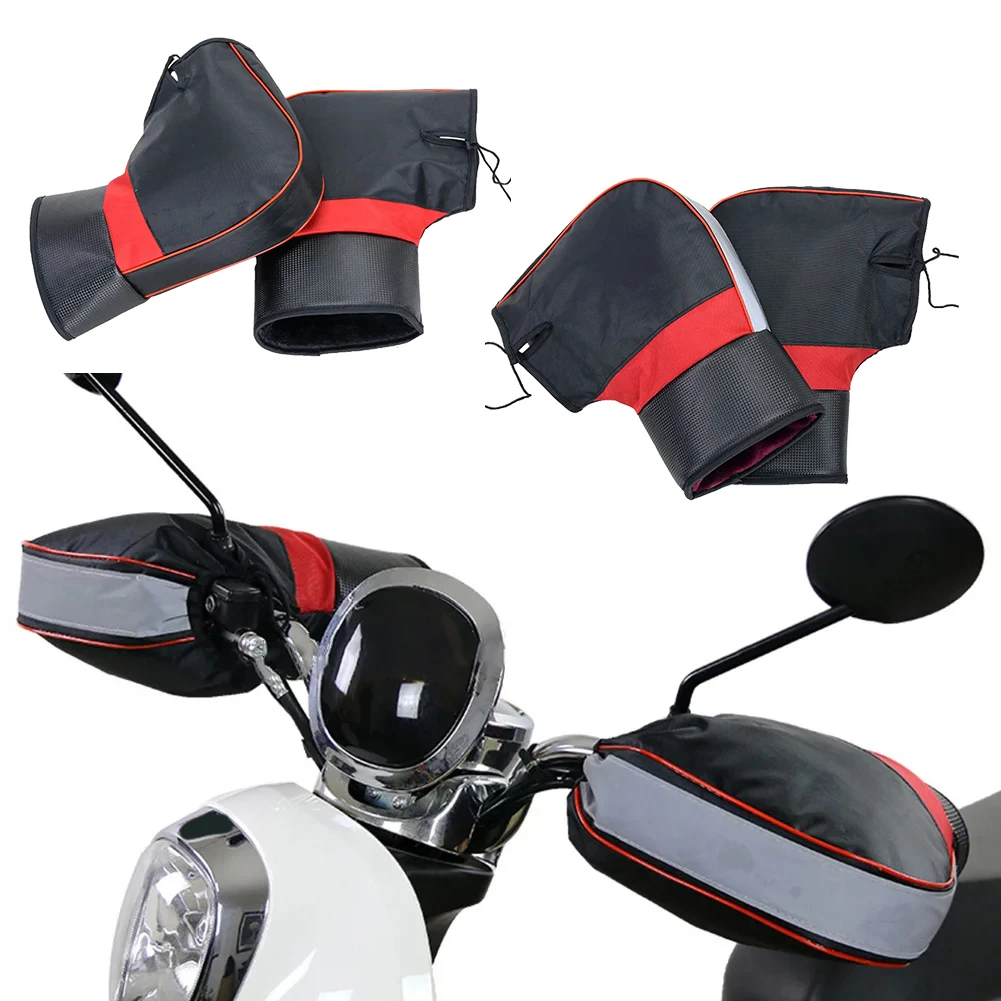 

1Pair Motorcycle Handlebar Muffs Protective Motorcycle Scooter Thick Warm Grip Handle Bar Muff Rainproof Winter Warmer Gloves