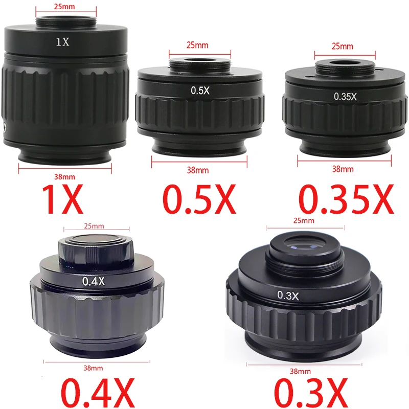 CTV 0.3X 0.4X 0.35X 0.5X 1X Focus Adjustable C Mount Adapter 38MM Ring For New Type Of Trinocular Stereo Microscope