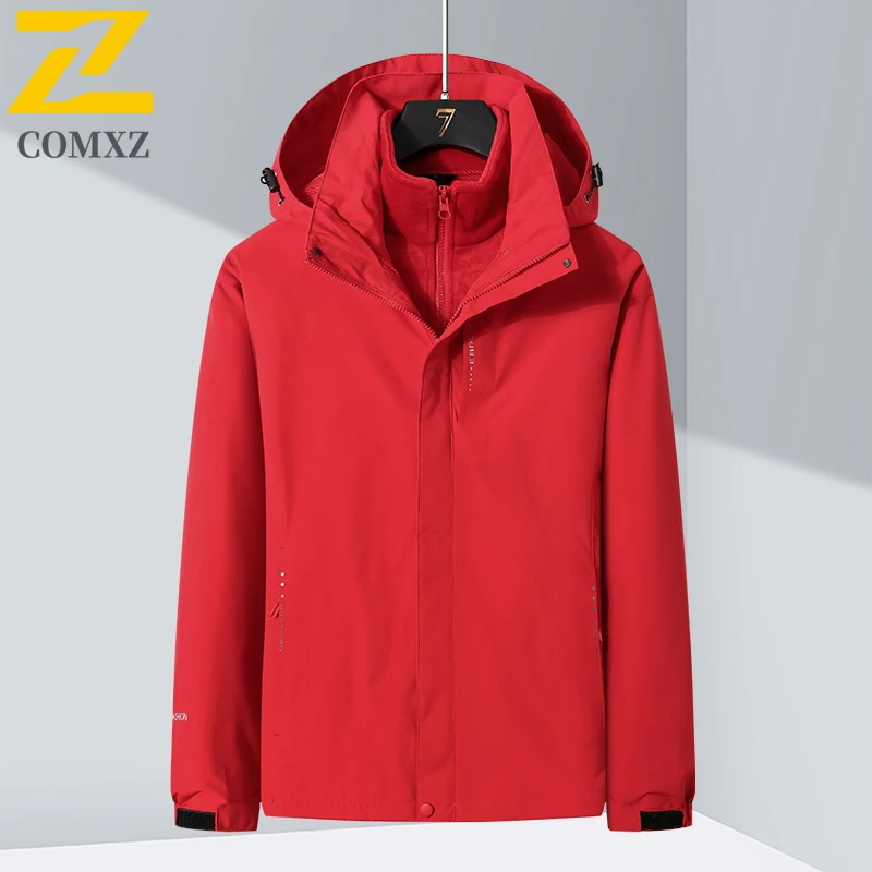 EIAO Winter Waterproof Windproof  Thermal Jacket for Hiking Camping Fishing Outdoor Sports Detachable Hood Snowproof Windbreaker