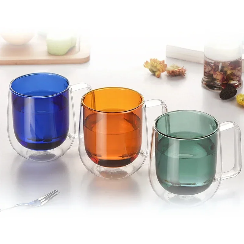 Whiskey Beer Glasses Multi-color Wine Glass Tea Cup Coffee Cups Cocktail Holder Mug Double Wall Mugs Wineglass for Vodka
