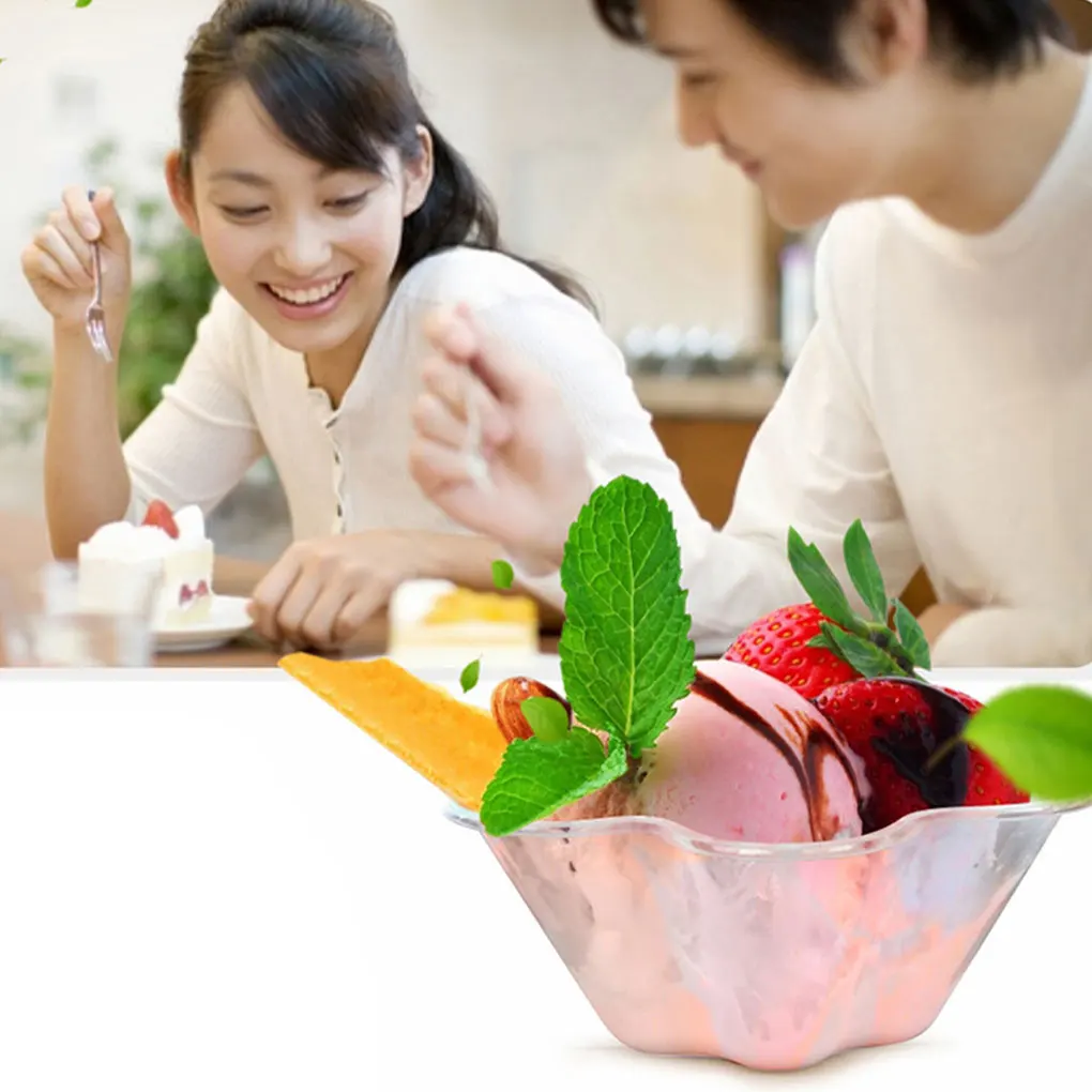 

100 штук чаша для мороженого домашний магазин Штабелируемая одноразовая десертная чашка