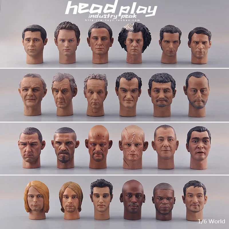 Headplay 1/6 Male Soldier Trend  Asian Europe and America Star Military Head Carving Model Fit 12