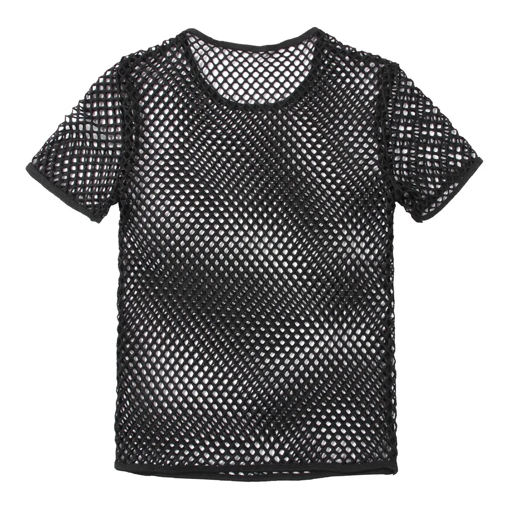 Casual Short Sleeved Shirt Short Sleeved Shirt Men Mesh Shirts Men's Mesh Sleeves Pullover Top Casual Summer Shirts Short Blouse Muscle Fashion sexy Blouses Men camisas para caballero